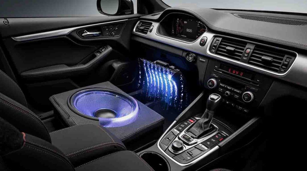 ampli et caisson de basse dans une Audi A3
