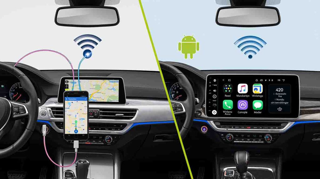 Android Auto filaire et sans fil