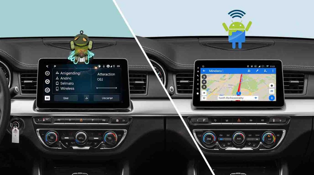 Différences entre Android Auto filaire et sans fil